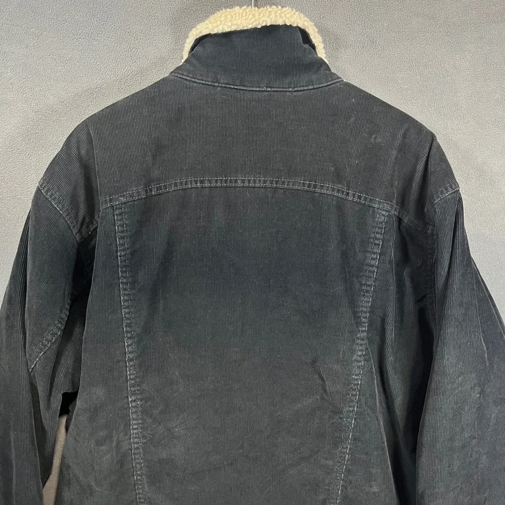 Levis 70520 Black Corduroy Sherpa Lined Trucker Jacket Mens XL Coat Y2K